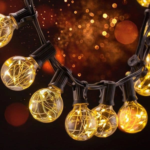 11.7M 32 bulb outdoor string light LED G40 ball string light 8-mode waterproof outdoor garden string light 240829