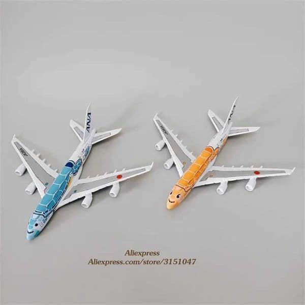 16cm alloy metal Japan Airlines ANA Airbus A380 cartoon turtle airplane model airplane model painting airplane toy W240829