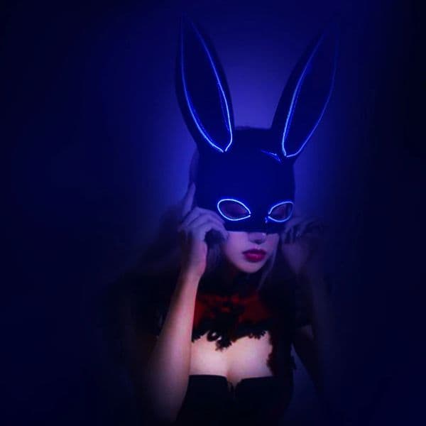 1 glowing rabbit mask LED glowing product sexy rabbit girl role-playing costume accessories bar nightclub party props 240829