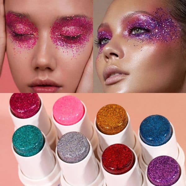 Big sequin flash stick self-adhesive eye flash multi-functional nail hair body flash gel flash art loose sequin cream 240829
