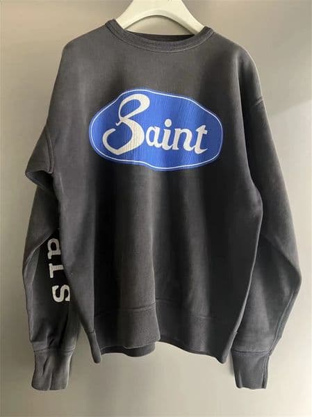 selling retro letter printing high street cotton casual loose street clothing fashionable sweater latte art 240829