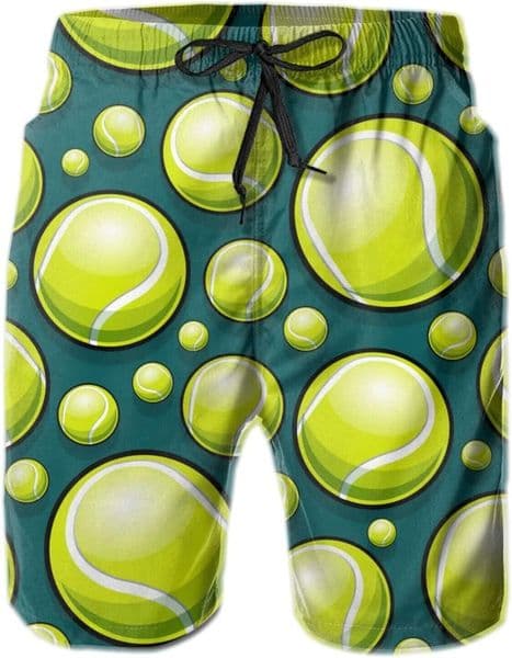 Mens shorts 3D printed pattern Tennis Ball Mens Swim Trunks Quick Dry Swim Shorts Fashion Beach Board Shorts Swimwear