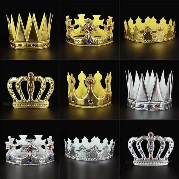 Childrens birthday hat gold and silver crown babys first birthday boys and girls first birthday party decorations photos props W240830