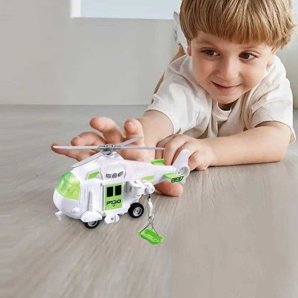 Helicopter Toy Boy Simulation Plane Helicopter Toy Model and Light Multi functional Vehicle Toy Family W240830