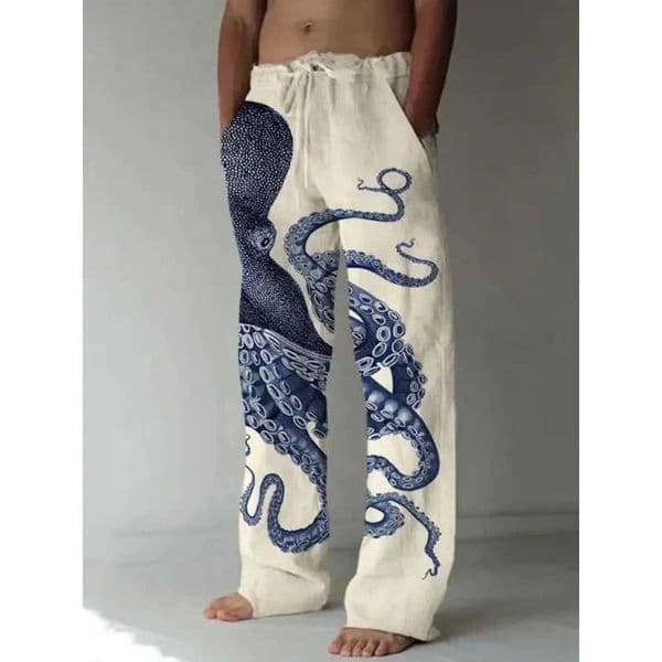 Men's Pants Giant Octopus Prints Wide Leg Pants Harajuku Casual Pants Unisex Hipster Summer Trousers Ukiyo-e Streetwear Men Women Clothing Q240831