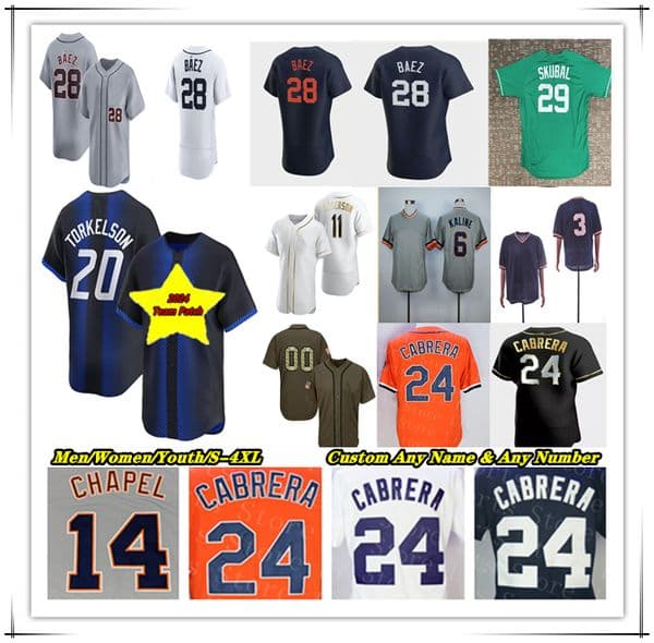 Baseball Jersey Miguel Cabrera Matt Vierling Colt Keith Riley Greene Wenceel Perez Javier Baez Spencer Torkelson Jake Rogers Zach McKinstry Tarik Skubal Carpenter