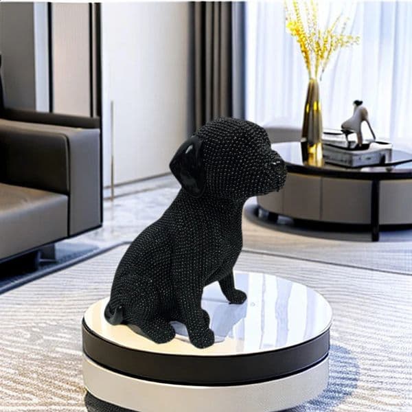 Beaded resin dog statue living room decoration home pet enthusiast table centerpiece officeshelf 240830