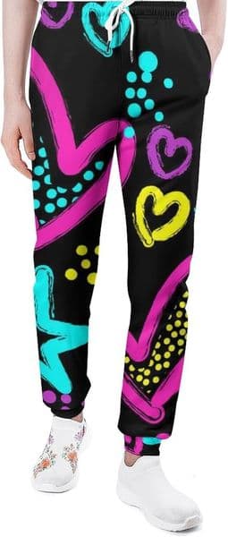 Free shipping Sweatpants Mens 3D Printing Pattern Color Heart Interesting Lounge Pants Drawstring With Pockets Sweat Trousers Y2K