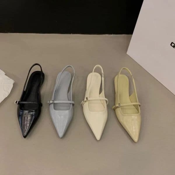 Flat Bottomed Baotou Sandals for Women 2043 New Summer Pointed Style Low Heel Casual Single Shoes Sandals Heels Women