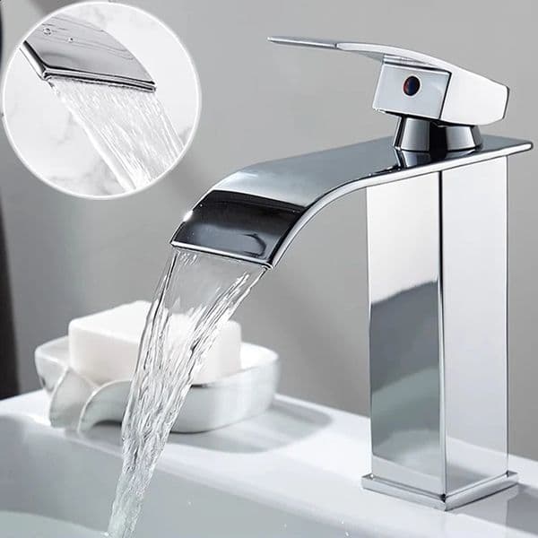 2026 Waterfall Washbasin Stainless Steel Highlow Faucet Black And Cold Toilet Bathroom Household Use 240830 Free Shipping
