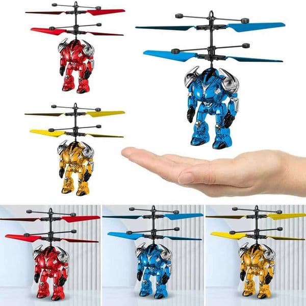 Cool Gesture Airplane Mechanical Warrior Childrens Toy Robot Model Boy Model Set Charging Induction New Helicopter Infrared S4A4 W240830