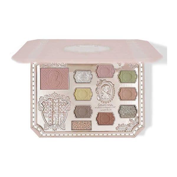 Ballet inspired eye shadow palette with highlighter and Blush all-in-one makeup set use mirror to shape eyes for a long time W240830