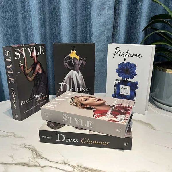 Decorative Objects Figurines Fashion Fake Books for Decoration Can Open Coffee Table Books Storage Box Model Room Hotle Villa Home Decor Libros Decorativos T240829