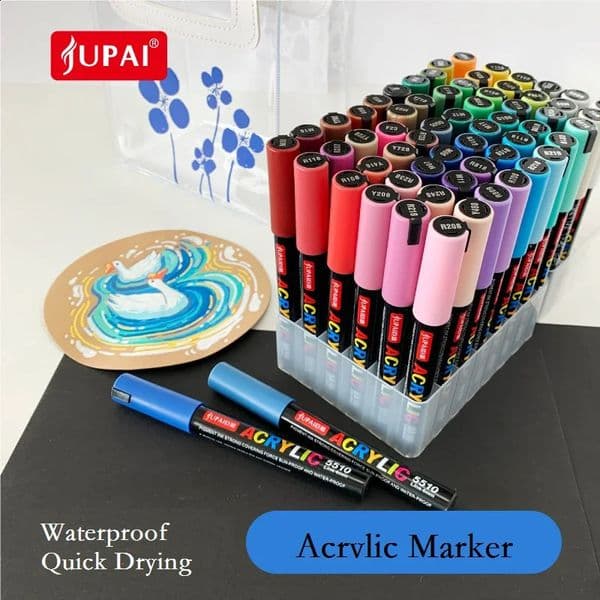 JUPAI Plumones Color Marking Acrylic Posca Advertising Painting School Stationery Ceramic Glass Graffiti Waterproof 240830