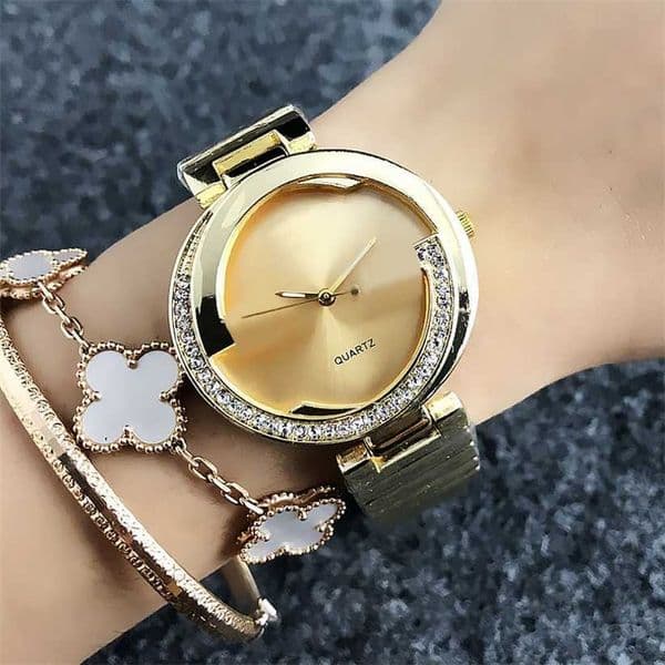 Designer's new style watch Watch Women Girl Crystal Style Metal Steel Band Quartz Clock GU32