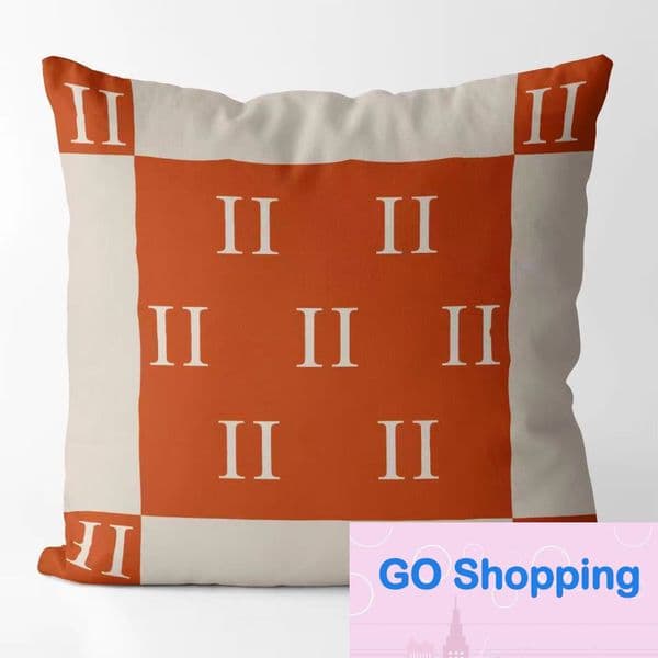 high-end nordic orange ins style pillow cover modern model room bedroom simple hermeslies throw pillowcase car cushion backrest