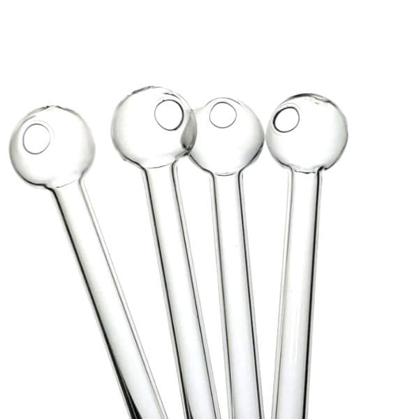Smoking pipes 4.8Inch 12cm 10cm Clear 1 Glass transparent Oil Burner Tube Burning Great tubes Nail tips