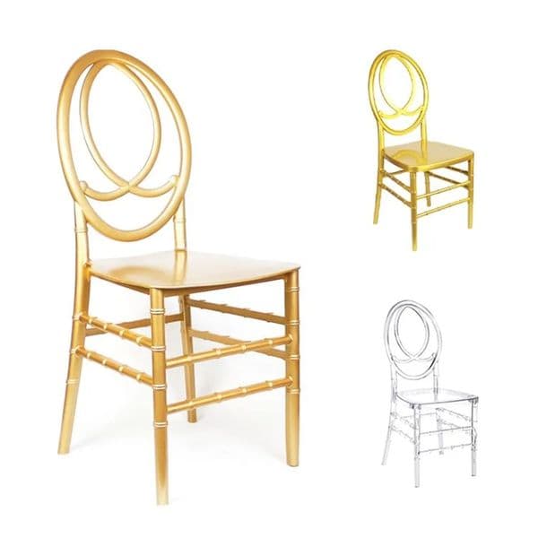 gold colour may be different with picture)wholesale hotel activity chairs stackable wooden resin wedding phoenix chairs stainless steel hotel banquet chairs