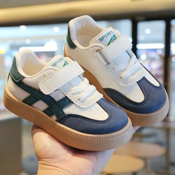 Kids Sneakers Spring Autumn New Children Sports Shoes Boys Sports Shoes PU Splicing Girls Board Shoes Children Running Shoes Soft Soled Baby Sports Walking Shoes