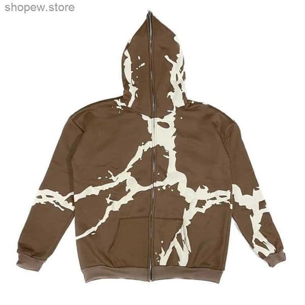 Men's Hoodies Sweatshirts 2023 Gothic punk sweatshirt street womens bubble printed long-sleeved hoodie casual zipper jacket hoodie Y2k suit