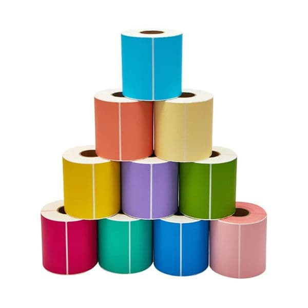 Colored Thermal Label Sticker Adhesive Direct Thermal Stickers Not need with Ribbon 40mm Core 240229