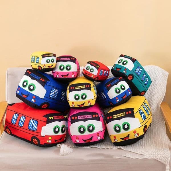 2024 new cute bus car plush toy van accompanying doll childrens early education cloth doll soothing pillow gift factory wholesale stock