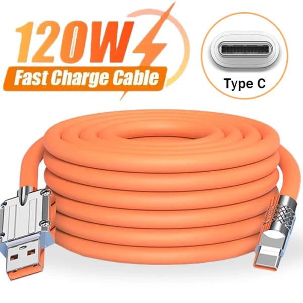 2026 New 120W 6A Fast Charging Phone Cables A To Liquid Silicone Charger Cord Heavy-Duty USB C Data Wire For Samsung Z outdoor Filp Free Shipping
