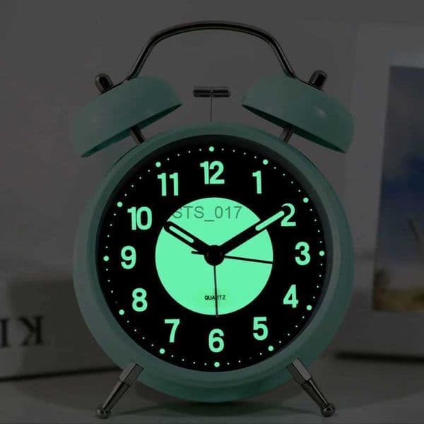 Other Clocks Accessories 4 Inch Vintage Silent Metal Ring Alarm Clock Round Pointers Clock With Backlight For Besides Decor Suitable for Heavy SleepersL2403