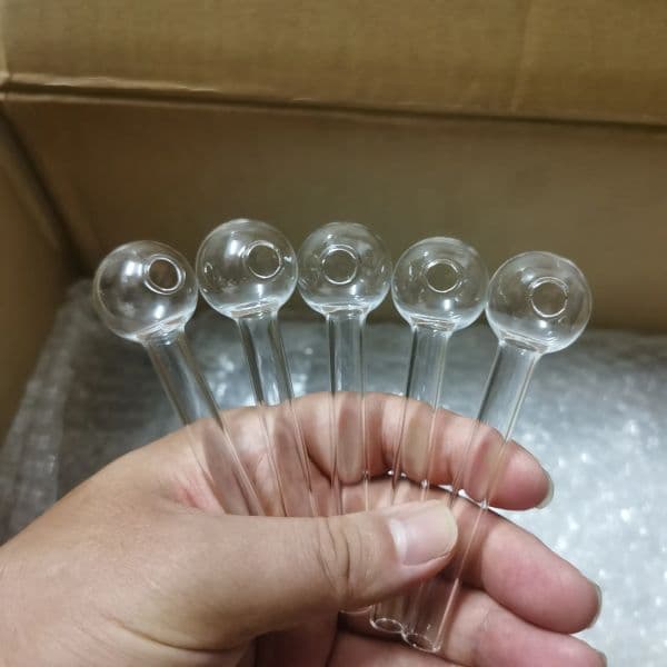 20PCS Pyrex Glass Oil Burner Pipe Clear Color quality pipes transparent Great Tube tubes Nail tips 7cm 10cm 12cm