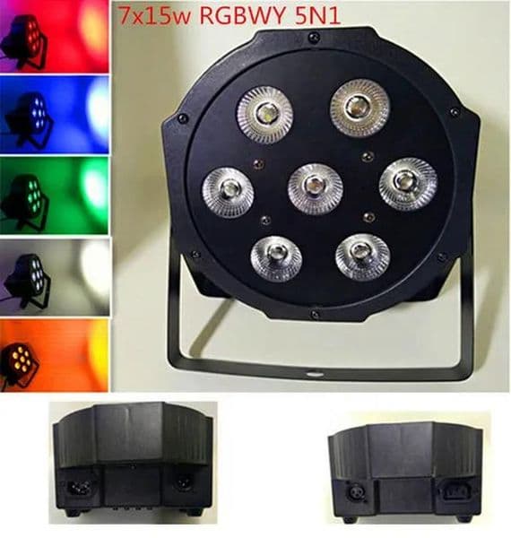 led par 7x15W RGBWY 5N1 color mixing stage light LED Par DMX Channels9 Light DJ KTV LL