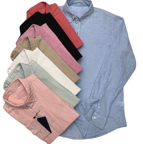 High Quality Men New in Leisure Classice 100% Linen Cotton RL Pony Solid Shirts Long Sleeve Fashion Elegant Horse Homme Luxury Designer Brand Clothes H89