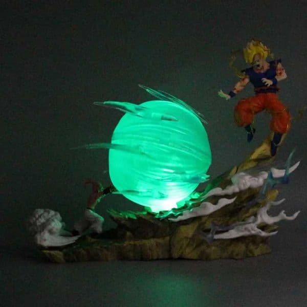 Doll Toy 20Cm Anime Son Goku VS Min Buu Battle DBZ figuras anime GK Statue PVC Action Figures Led Collection Model Doll Toys Gift Figurine