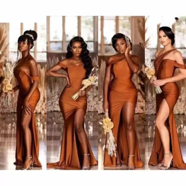 Nigerian Elegant Mermaid Bridesmaid Dresses Off Shoulder Neck Maid Of Honor Gowns Wedding Guest Evening Prom Wear Dress BM