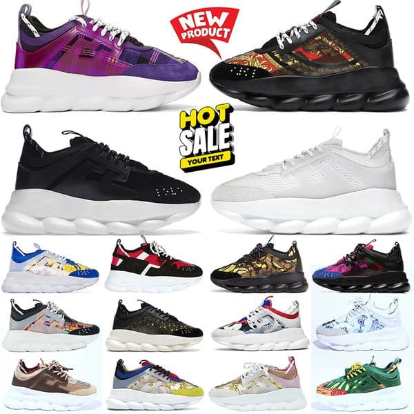 designer casual shoes chain reaction sports trainers for men women triple Black White Multi Color Rubber Suede Red Blue Purple Gold outdoor sneaker