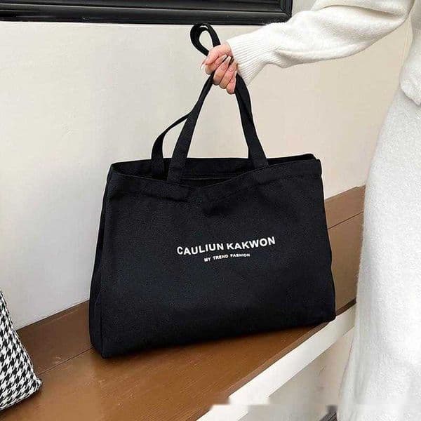 Canvas Bag Women Japanese Korean Niche Fashion Leisure Large Capacity Shoulder Bag, College Student Class Handbag 240315