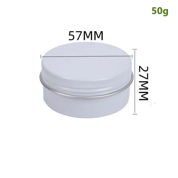 Wholesale 100Pcs 50Ml/1.76Oz Metal Round Aluminum Tins Refillable 50G White Containers Jar With Screw Lid For Cosmetic Cream Sample Cans B2
