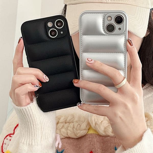 air bag Jacket shockproof The Puffer Phone Case For iPhone 14 13 12 ProMaxSoft Silicone Street Fashion Back Cover CHG23091811-6 hlsky