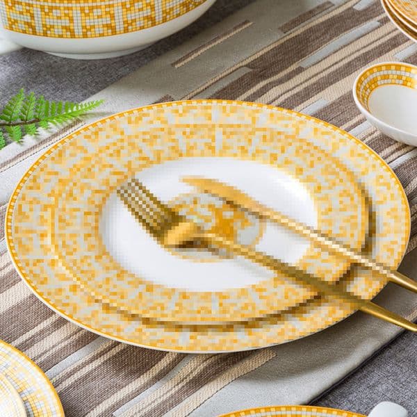 Designer Dishes Set Ceramics Tableware Western Plate 10 Inch 8 Inch Flat Plate set