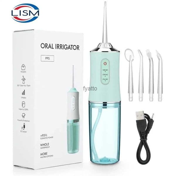 Other Appliances Oral irrigator portable dental sink USB charging sink dental pick 4 nozzles 220ml 3 mode IPX7 H240322