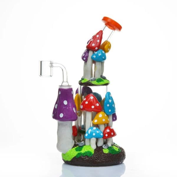 10 inch Glass Bong Mushroom water pipes Hookah with hand painting 4mm thickness various styles ZZ