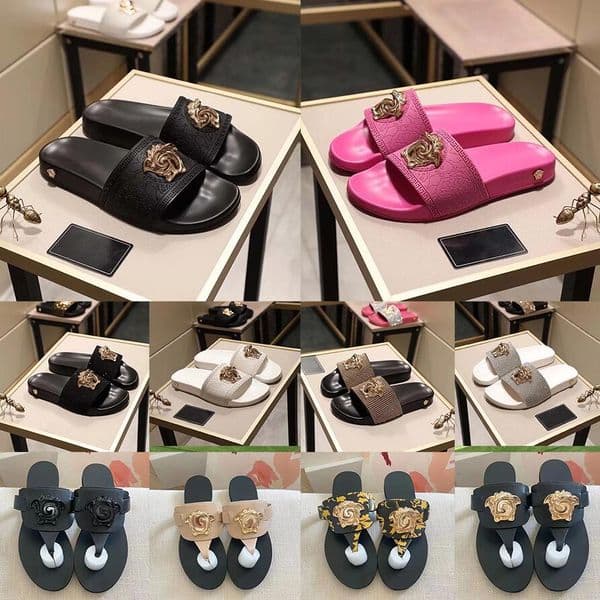 Designer Luxury Flat Sandals Womens Mens Slides Slippers Black White Pink Summer Mules