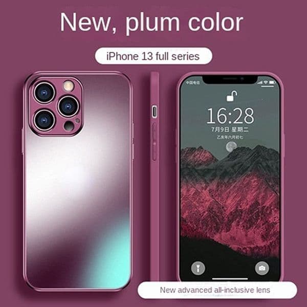 AG Silicone Matte Glass Case For iphone 16 15 14 13 12 11 Pro Max ProMax Plus Frosted Glass Phone Case With Integrated lens Film
