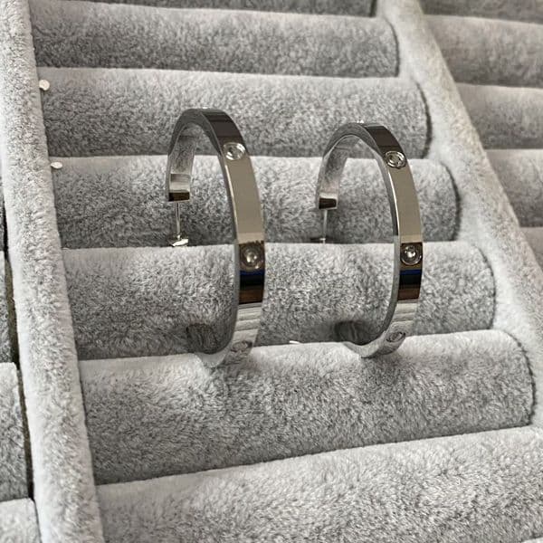 35CM Luxury Designer Studs Hoops 3 Colors Titanium Steel Fashion Couple Simple Earrings Classic Jewelry Wholesale