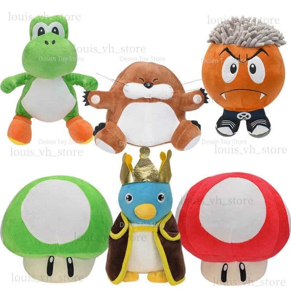 Plush Dolls Anime Bros Plush Toys Green Yoshi Monty Mole Ken Carson Goomba Mushroom Penguin King Stuffed Toys Doll Plushie Gifts L260604