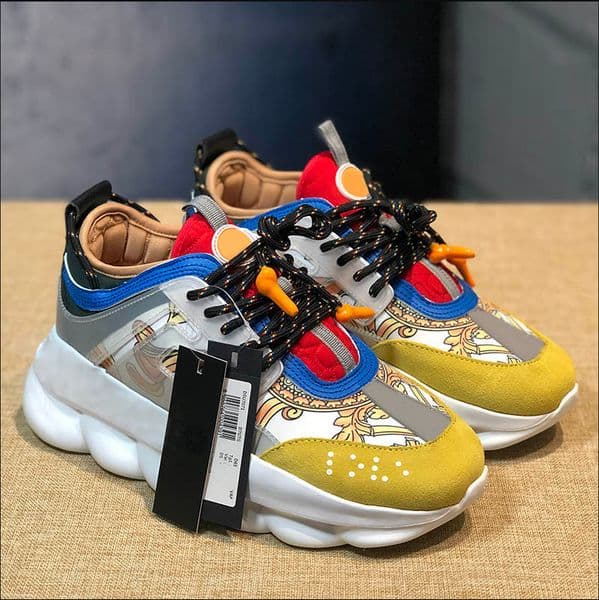 2023 Casual Shoes Italy Top Quality Chain Reaction Wild Jewels Chain Link Trainer Sneakers EUR 36- x1