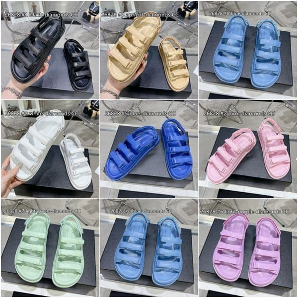 (Preminum) Women Sandals Velcro Tape Fashion Platform Slippers Summer Girls Gingham Beach Slides Sandals Newest