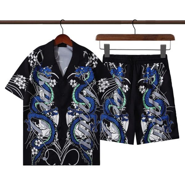 Mens Shorts and Shirt Set Summer Designer Set women Fashion Holiday Couple Printing Casual loose T shirt luxury high quality tee size M-3XL ym2867