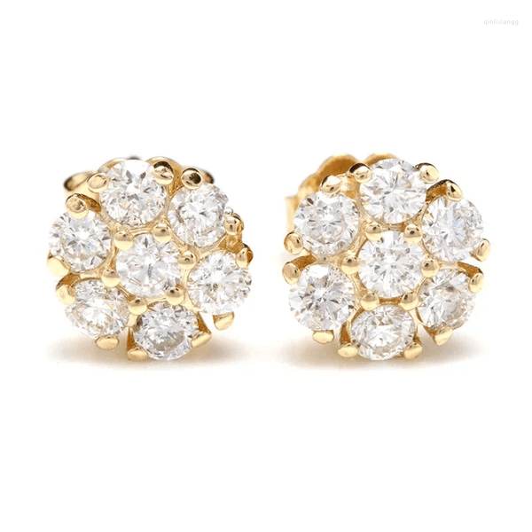 Stud Earrings Luxury Gold Color Brilliant Cubic Zirconia For Women Dainty Small Female Earring Fine Gifts Classic Jewelry