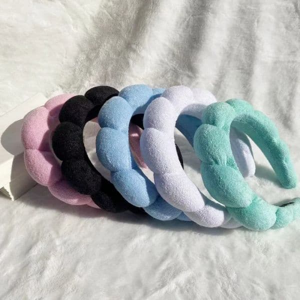 Puffy Headband Makeup Bubble Terry Sponge Headband Headband Cloth Co Spa Retro Hair Bands Soft Hairband Headwear