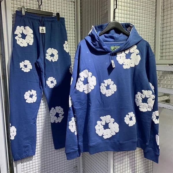 Denim Hoodie Men's Tracksuits Designer Hoodie Denim Denim Teared Hoodie Foam Printed Cotton Hoodies For Men And Women Casual Pants Suit Denim Teare Hoodie Cea